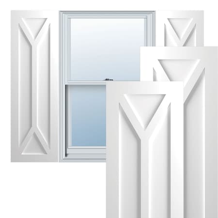 True Fit PVC San Carlos Mission Style Fixed Mount Shutters, White, 12W X 73H
